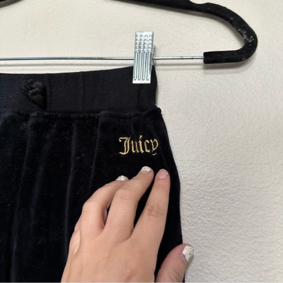 Juicy couture gold embroidered velour girl jogger track pants size 6 athletisure - Picture 2 of 4